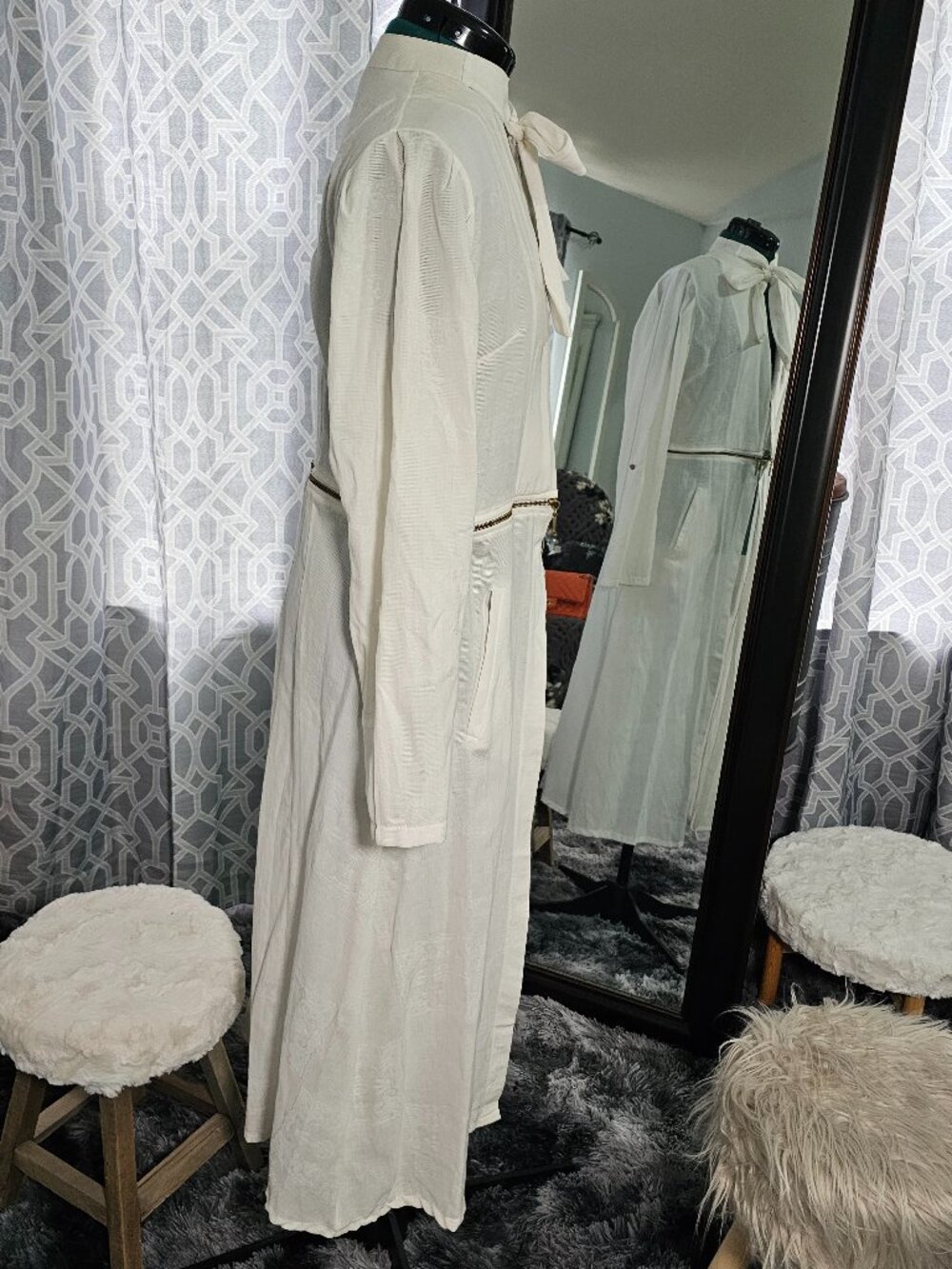 Miss Sis FNK Cream Convertible 2‑in‑1 Duster Dress & Cropped Jacket – NWT - Picture 4 of 8
